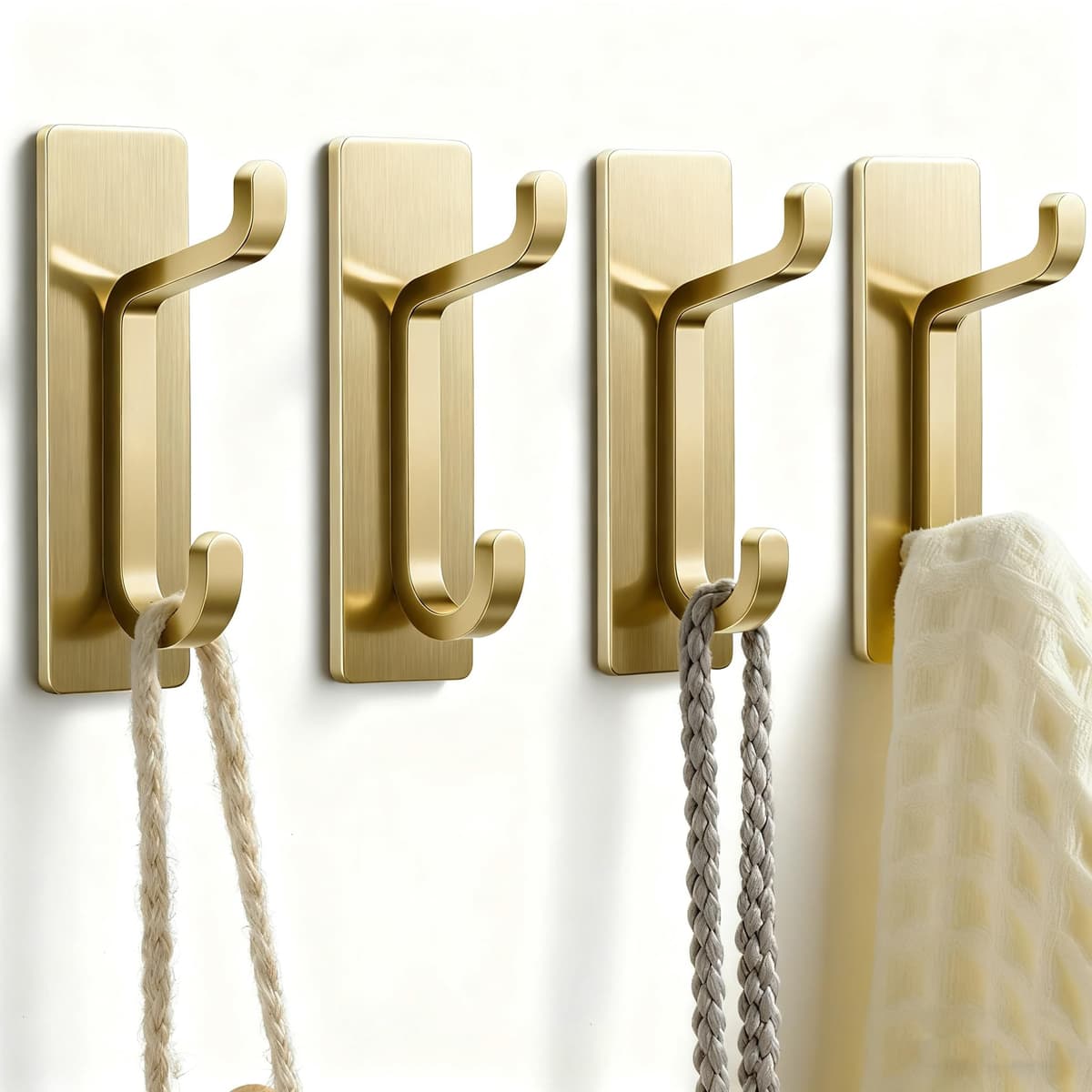 Self Adhesive Hooks, Extra Sticky and Strong, Hanging up to 6KG, Heavy Duty Stick on, No-Nail Hook for Back of Door, Black, 4 Pack — view 8