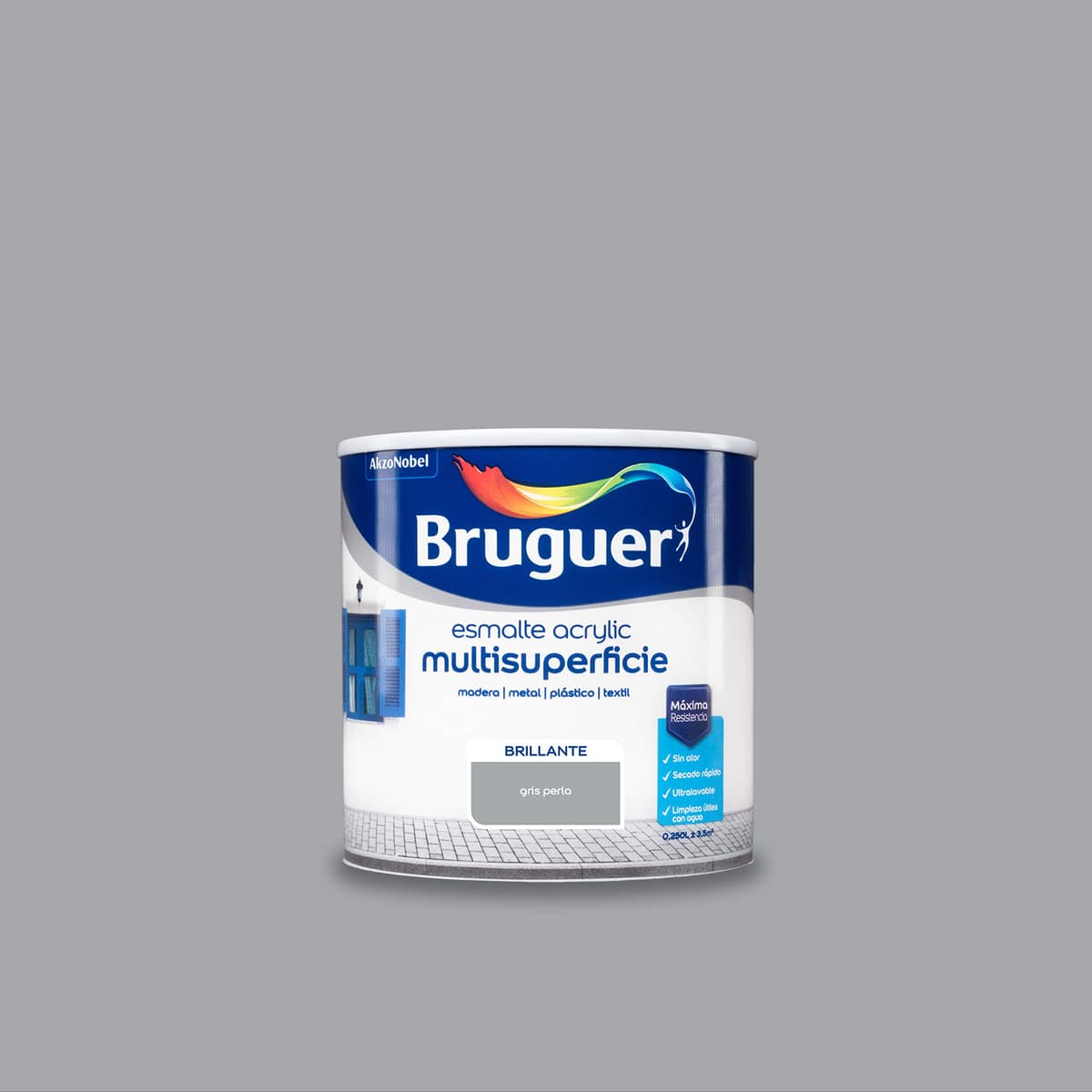 Bruguer Acrylic Multisuperficie Esmalte al agua Satinado - Pintura 750 mL, Blanco Permanente — view 66