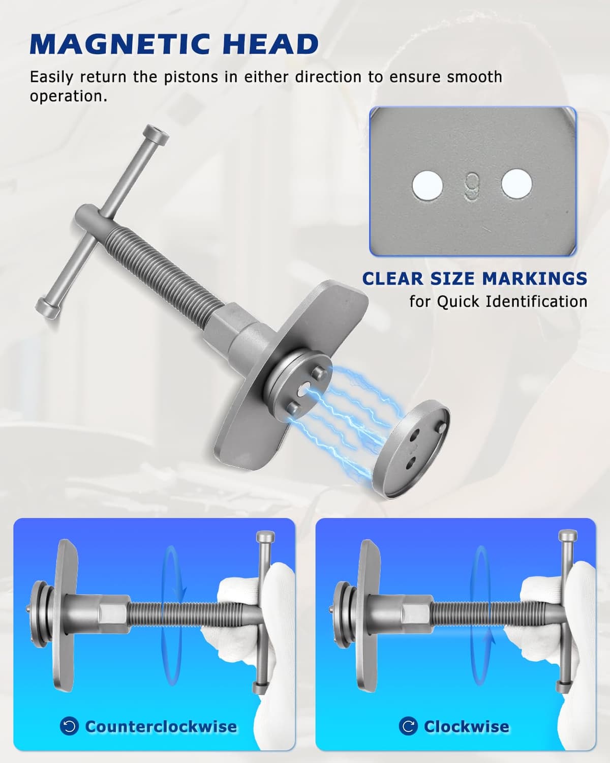 DAYUAN Disc Brake Caliper Piston Rewind Tool Kit Set for Almost Cars Trucks and Four-Wheel Drive Vehicles — view 4