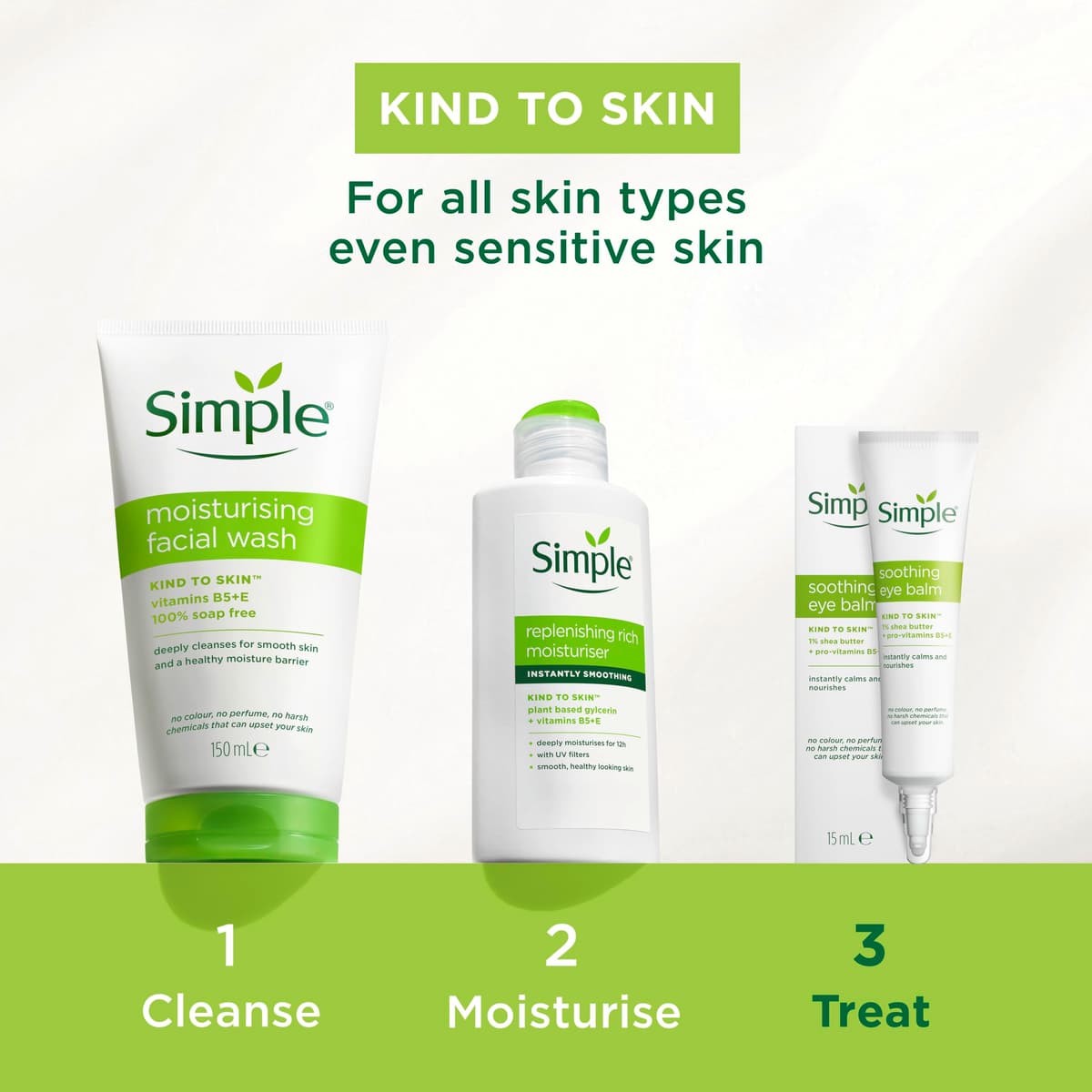Simple Kind to Skin Moisturising Facial Wash for Gentle Daily Cleansing Leaving Skin Feeling Hydrated 150 ml — view 3
