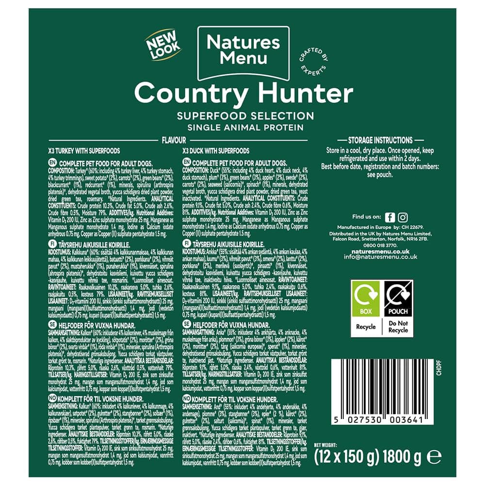 Country Hunter Natures Menu Natures Menu Superfood Selection Pouches for Dogs (12x 150 g) — view 3