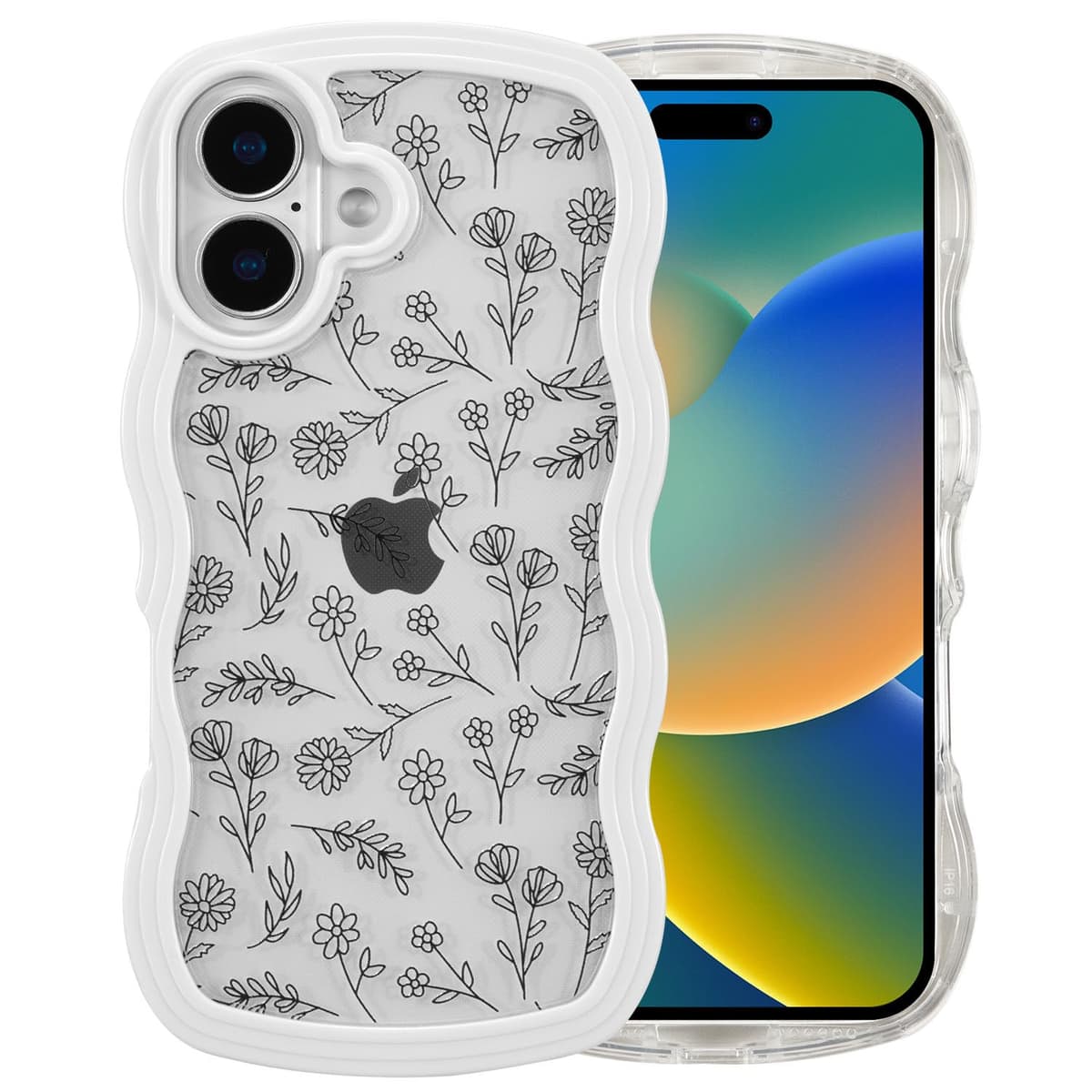 QLTYPRI Compatible with iPhone 11 Case, Cute Curly Wave Frame Clear Case for Girls Women, Transparent Soft Silicone TPU Bumper Shockproof Protective Phone Cover for iPhone 11 - Purple — view 132