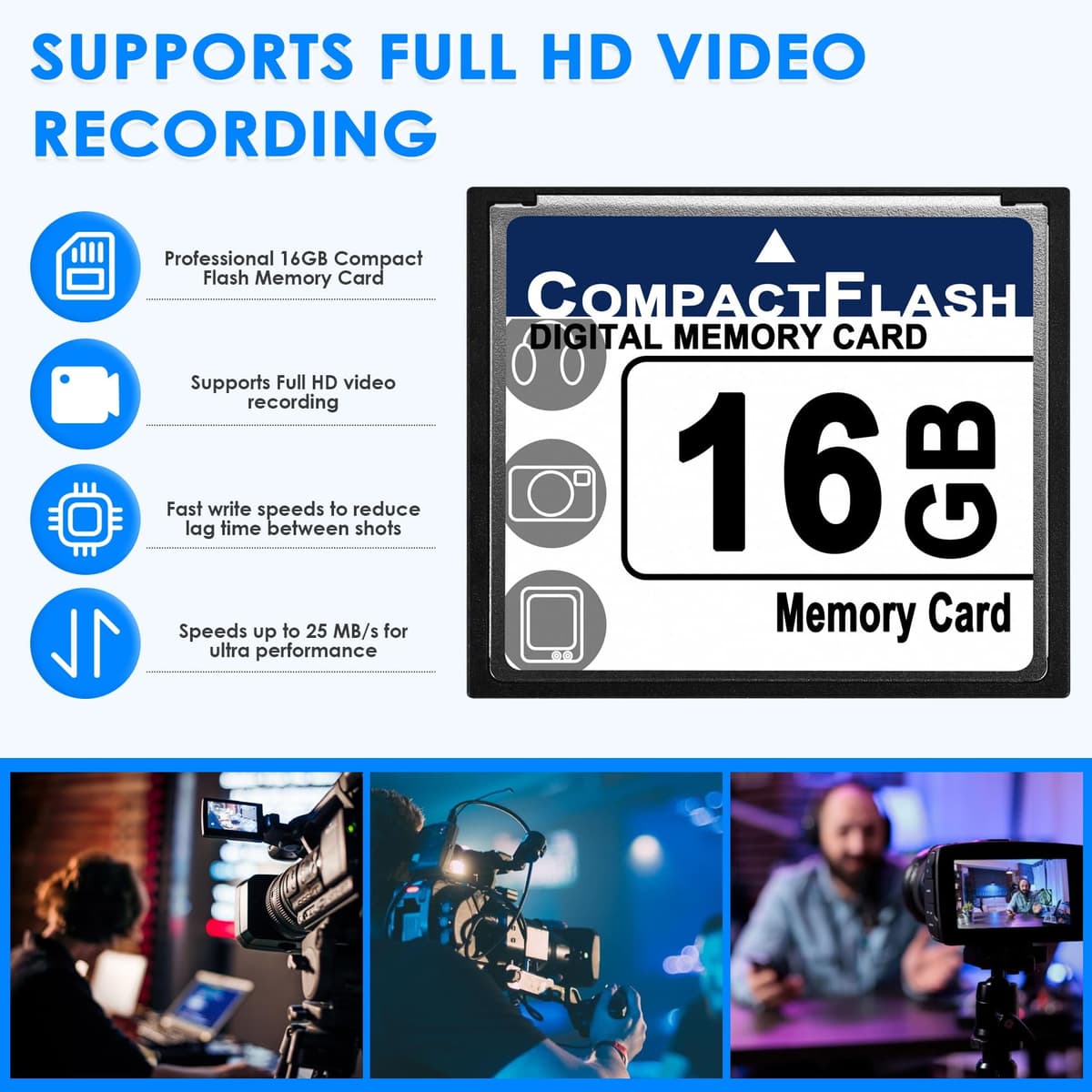 XIAOJUN Professional 16GB Compact Flash Memory Card(White&) — view 5