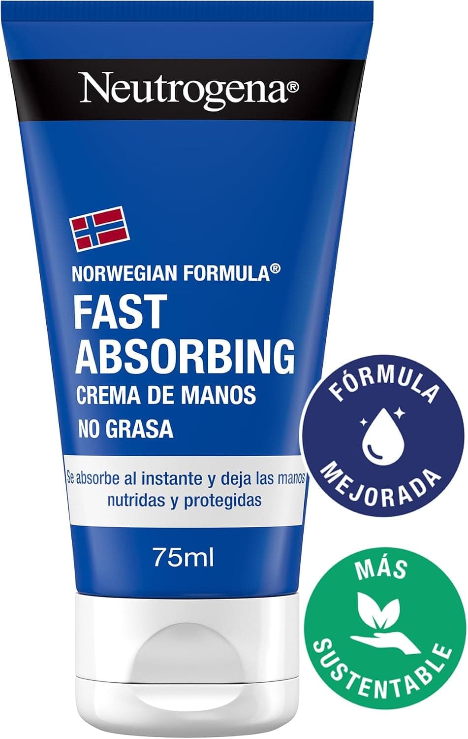 Neutrogena Fórmula Noruega Fast Absorbing Crema de manos No Grasa (pack de 2 x 75 ml), crema manos reparadora con glicerina y vitamina E, para manos secas y agrietadas — view 5