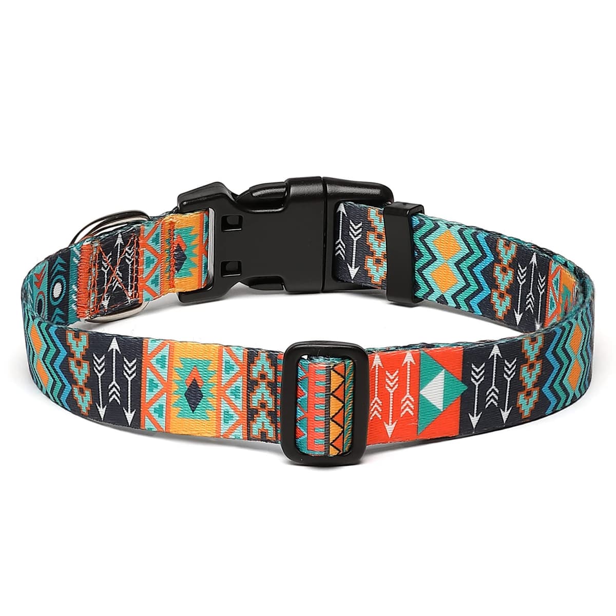 Collar Perro, Ajustable y Resistente con Patrones de Moda, Collar Nylon Cómodos para Perros Pequeños Medianos Grandes, Cachorros (M, Tribu) — view 2