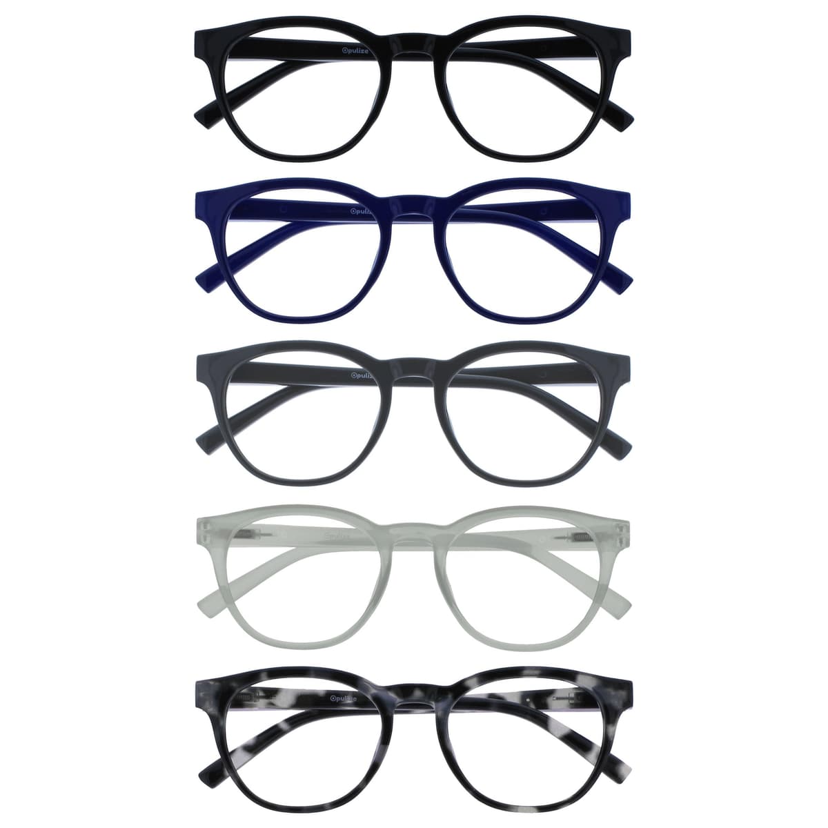OPULIZE Blu Gafas con Bloqueo de Luz Azul Montura Redonda Azul Bisagras de Muelle Mejoran el Sueño Ordenador Gaming Antirreflejante Hombre Mujer B5-3 +0.00 — view 33