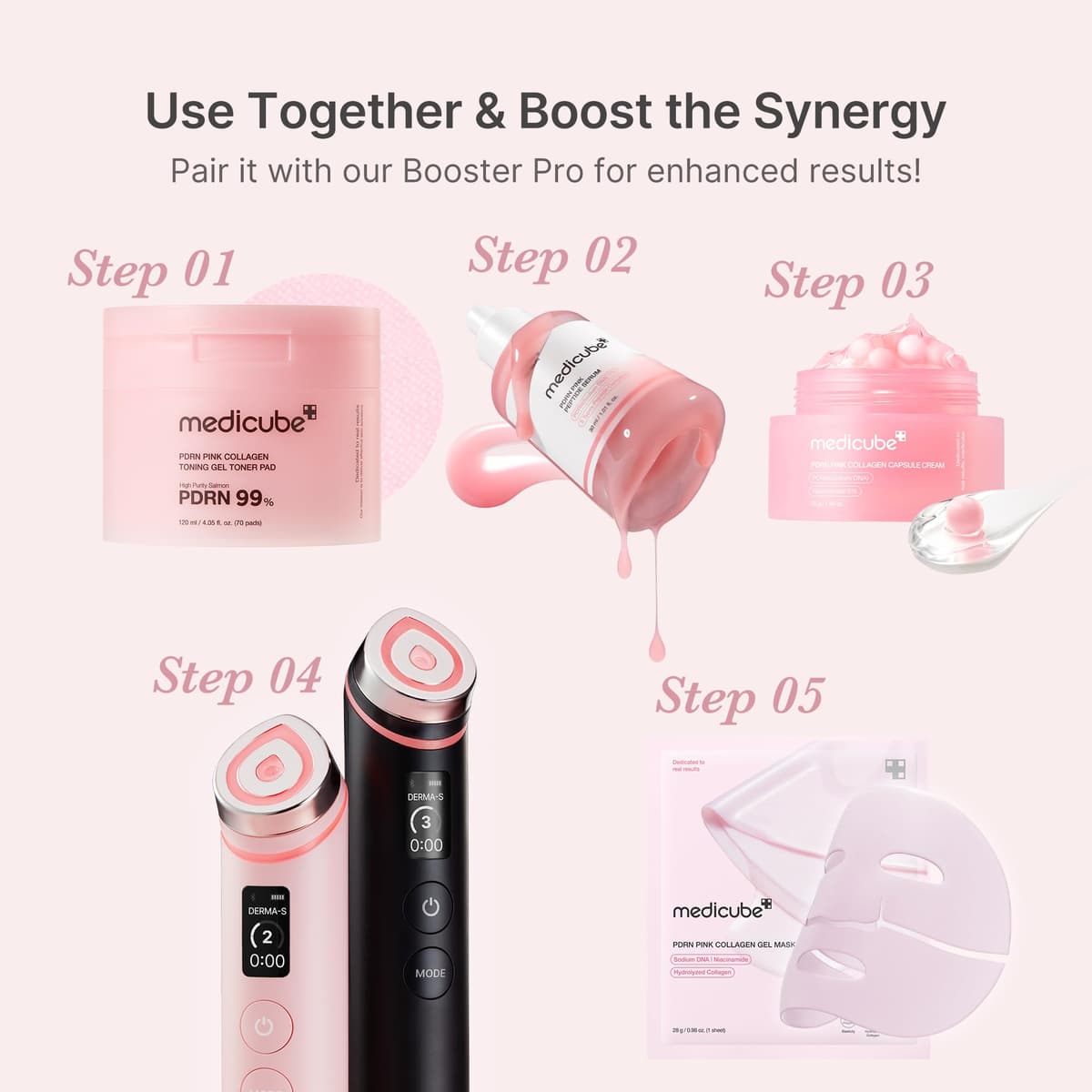 medicube Salmon DNA PDRN Pink Peptide Serum, Pink glow serum, Peptide, Niacinamide, Hydrating & Moisturising & Firming, Uneven Skin Tone, Korean Skincare | 1.01 fl.oz. (1.01 fl.oz., Salmon DNA PDRN) — view 7