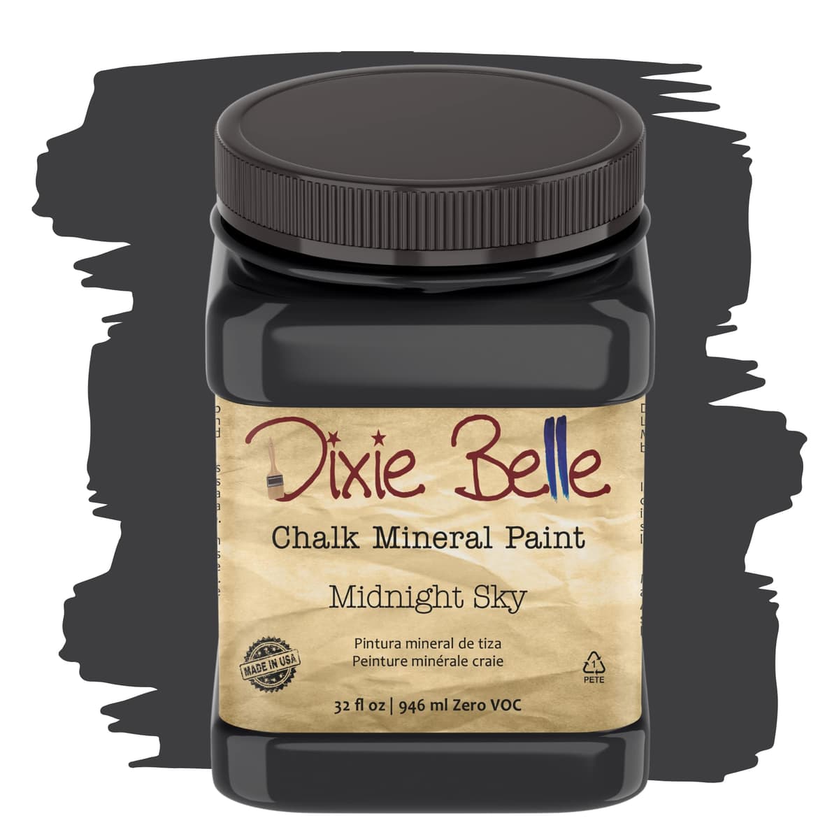 Dixie Belle Paint Company Chalk Finish Furniture Paint - Caviar (32oz) - Matte Black Chic Chalk Mineral DIY Furniture Paint — view 234