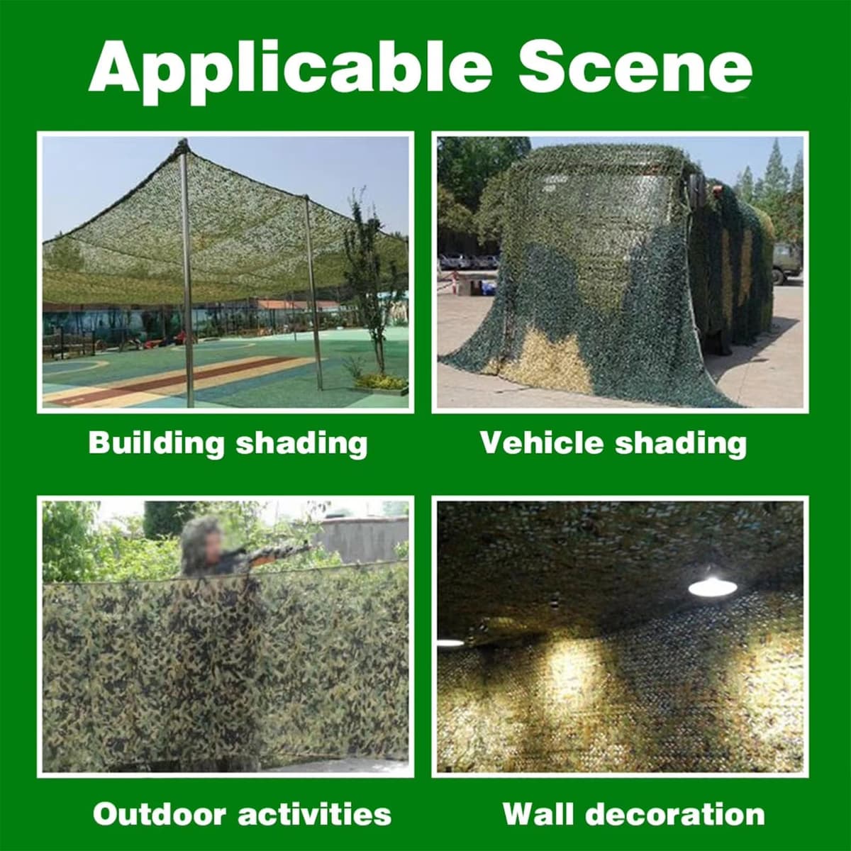 NEWFUN 4X6M Red de Camuflaje Sombra Exterior, Red de Camuflaje para Caza, Camping, Bosque, Jardín y Otras Escenas, Red de Camuflaje Militar — view 3
