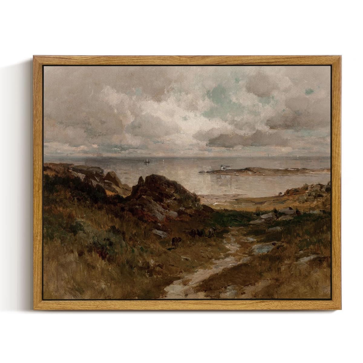 InSimSea Framed Canvas Wall Art, Meadow with Flowers Painting, Landscape for Living Room, Bedroom, Home, Bathroom Decor, 8x10 — view 128