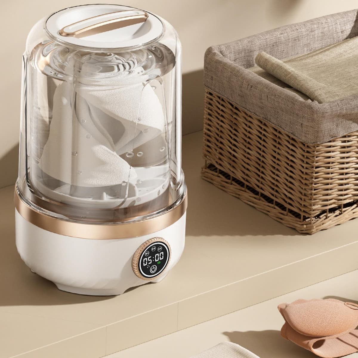 Portátil,a USB para Ropa Interior con 3 Velocidades - 2 Litros Inalámbrico Máquina De Lavar Calcetines,Para Calcetines Tejidos Delicados Toallas Sostenes Apartamento Viaje Hogar Dormitorio — view 5