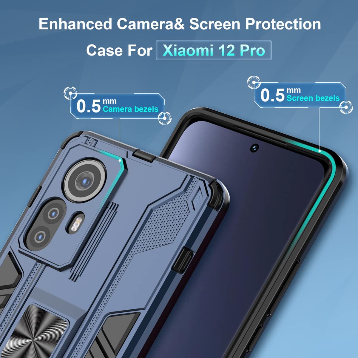 Funda para CMF Phone 2 Pro, Carcasa Antigolpes con Soporte anular metálico, Case Protectora de Grado Militar, Negro — view 1119