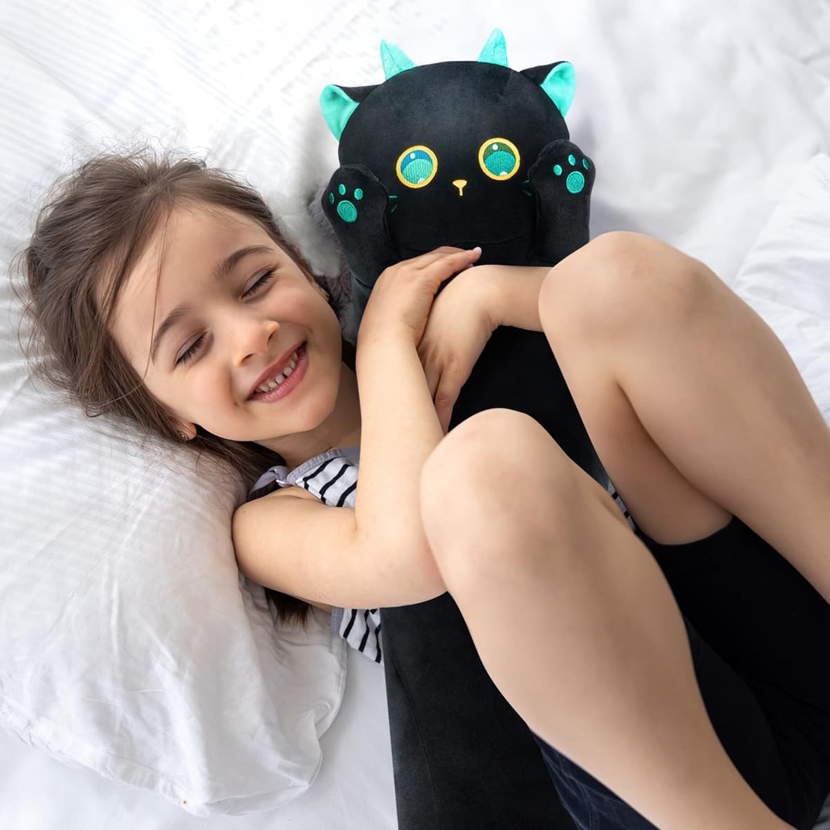 Mewaii 110CM Largo Gato de Peluche Almohada Suave de Gato de Animales Muñecas de Peluche Gato Almohada Juguetes Regalo para Niños — view 4
