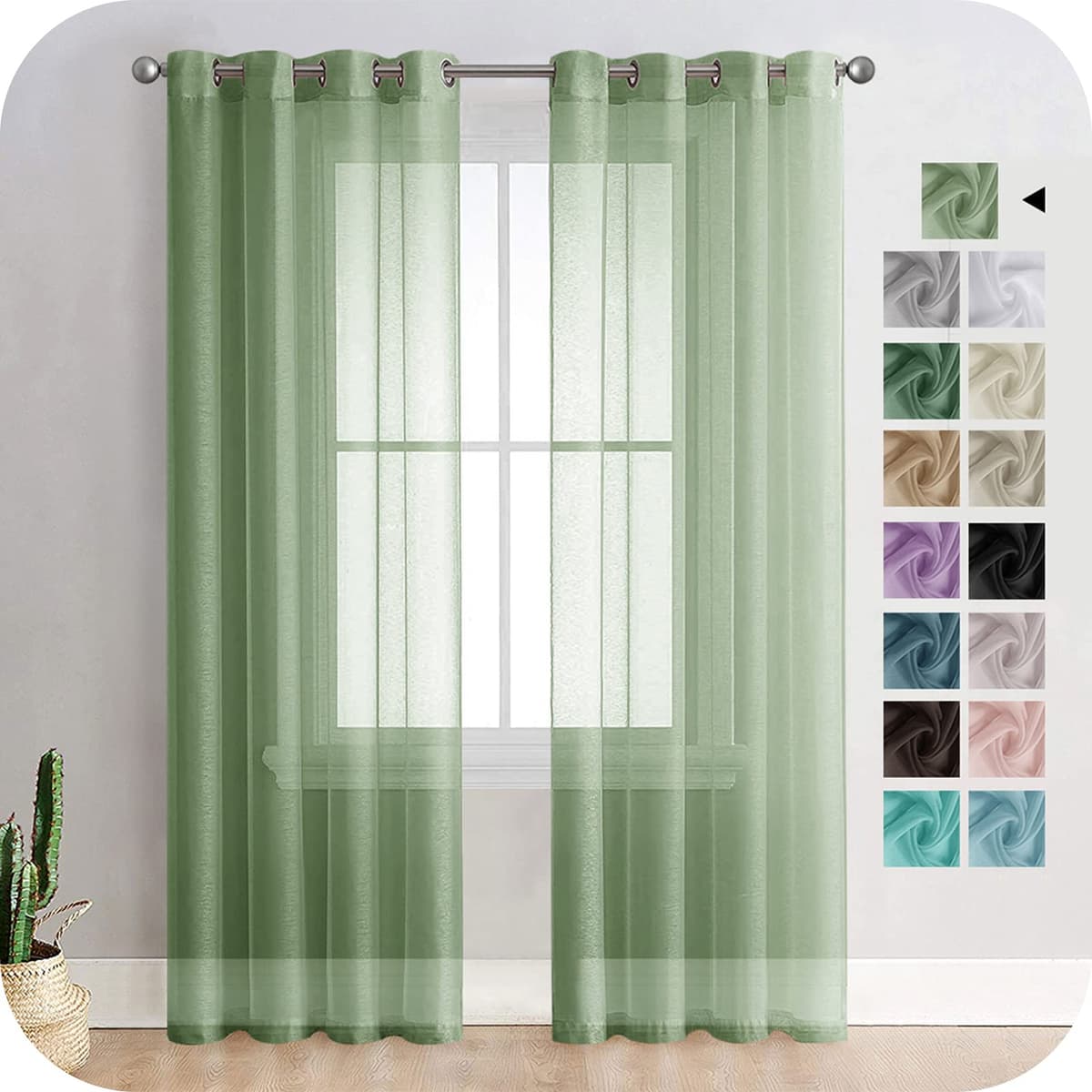 MRTREES Cortina para Ventana Dormitorio Translúcidas Visillos Paneles para Ventanas Sala para Niños Sala Comedor 2 Piezas 140×245cm Blanco — view 13
