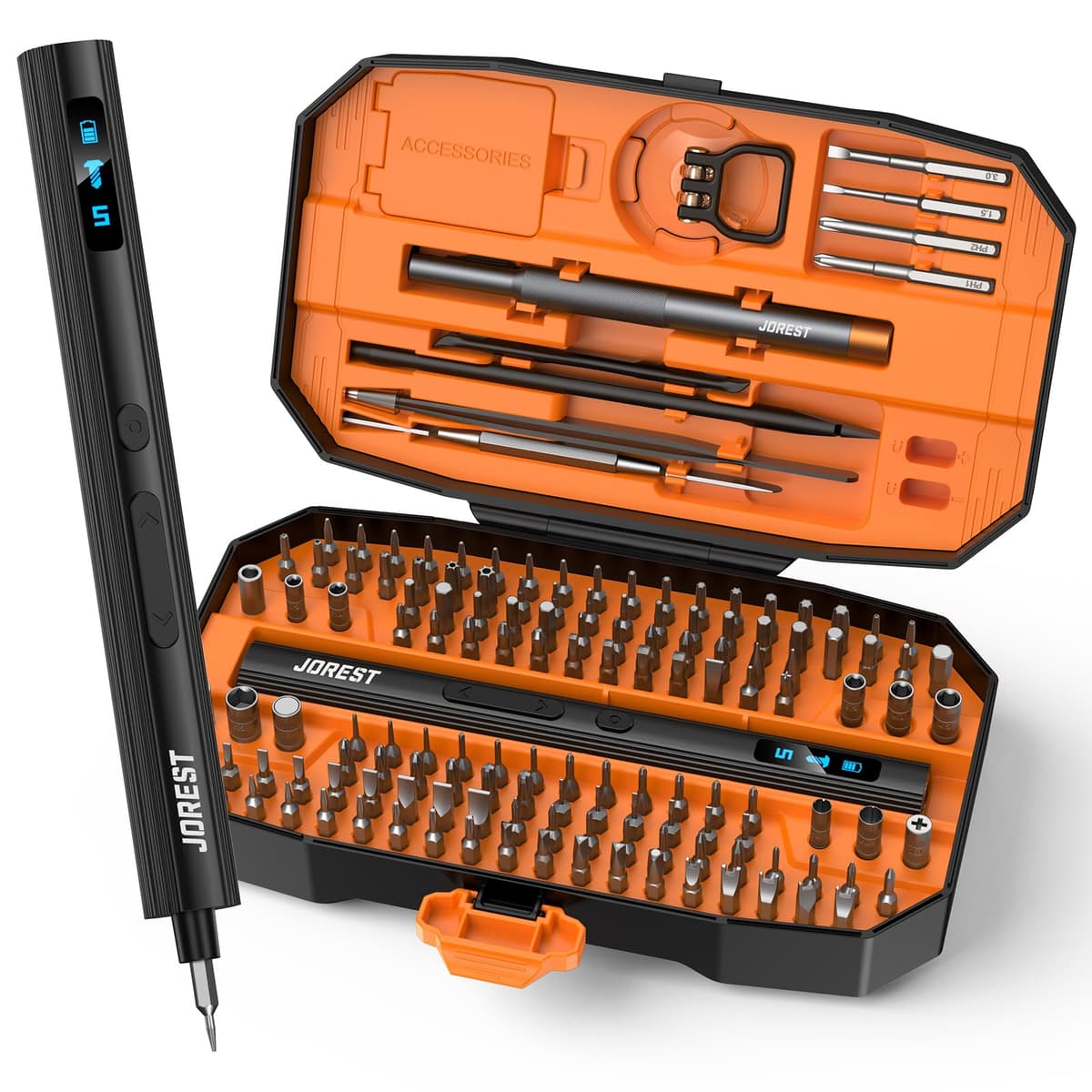JOREST 152 en 1 set de Destornilladores de Precisión Magnéticos Profesionales, Kit de Reparación Portátil con Torx Triwing Bits para Macbook, PC,Switch, PS5, Gafas, Relojes, Laptop, Xbox — view 11