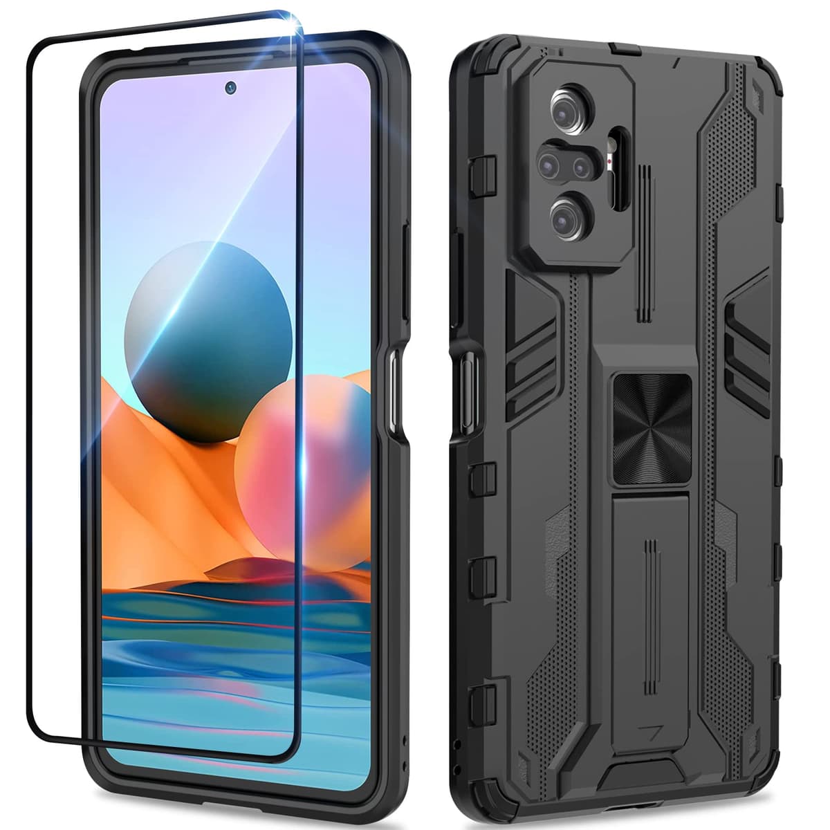 Funda para CMF Phone 2 Pro, Carcasa Antigolpes con Soporte anular metálico, Case Protectora de Grado Militar, Negro — view 1159