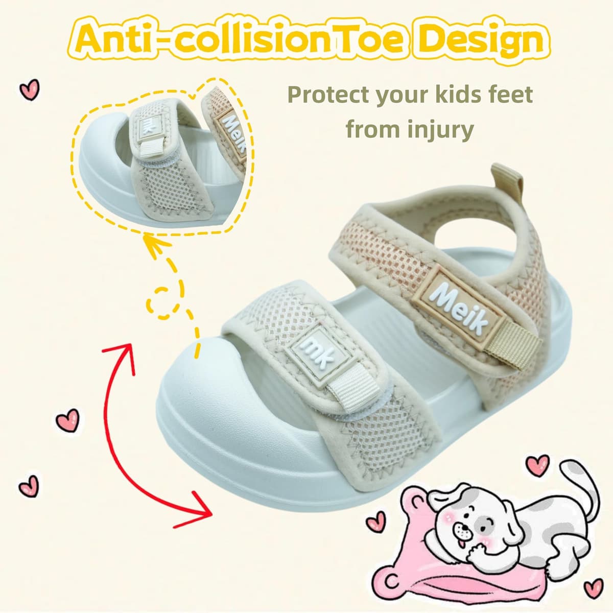Meik Mangni Sandalias Punta Cerrada Niño Niña Verano Sandalia Deportivas Unisex bebé Transpirables Zapatillas Playa Piscina con Suela Antideslizante,Tallas 21-31 EU — view 4