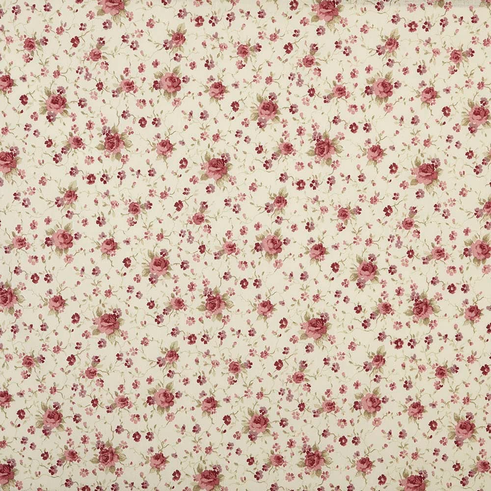 Kt KILOtela - Tela Loneta Estampada, Decoración, Tapizar, Cojines, Cortinas, Bolsos, Manteles, Costura Creativa, 100 cm Largo x 280 cm Ancho, Flores Sevilla, Rosa, Azul ─ 1 Metro — view 5