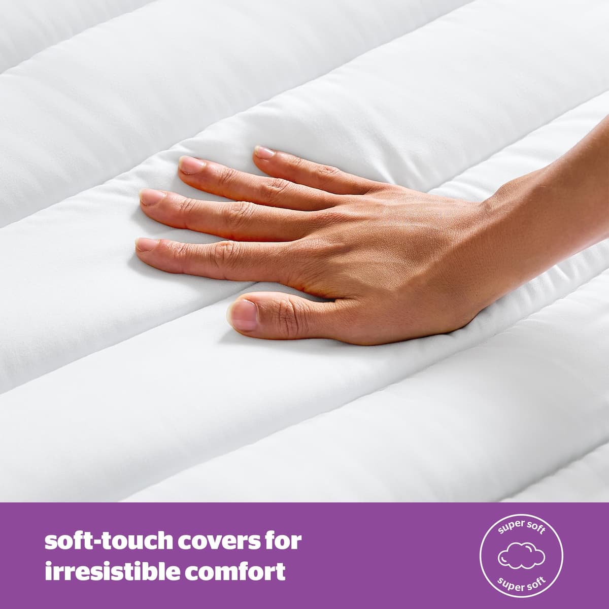 Silentnight Deep Sleep Mattress Topper Double Bed - Soft Supportive Comfortable Durable Bed Topper with Easy Fit Elasticated Straps - Hypoallergenic and Machine Washable - Double - 190x135cm — view 4