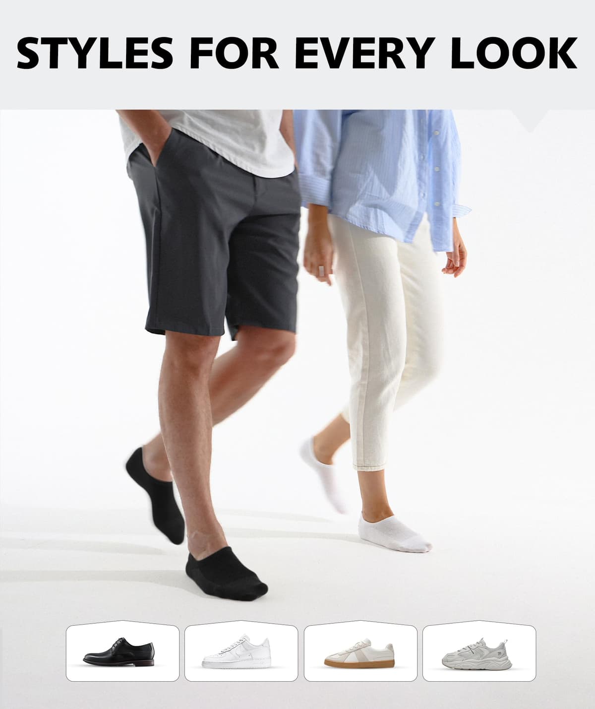 CLOSEMATE 6 Pares Calcetines Invisibles Pinkies Hombre Mujer Verano Tobilleros de Algodón Transpirables Cortos Antideslizantes Silicona Bajos Blancos Negros Gris — view 6