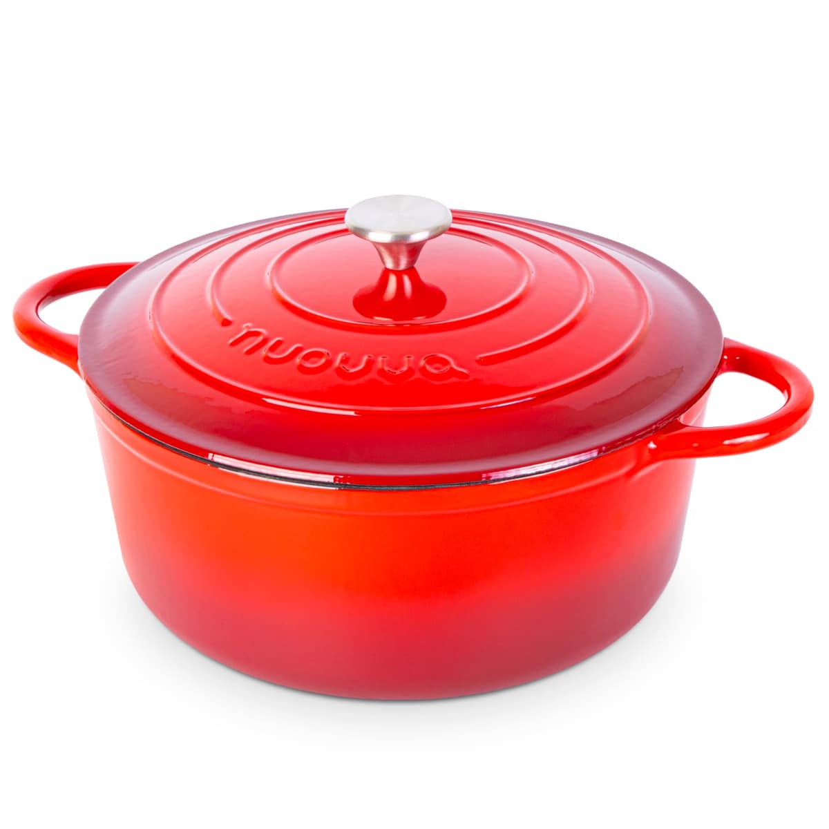 Nuovva Enamelled Cast Iron Dutch Oven Pot with Lid – 5 Quart Casserole Dish – Ceramic Dutch Oven for Bread Baking, Roasting, Braising & Stews – Oven Safe up to 500°F – 24cm Orange — view 41