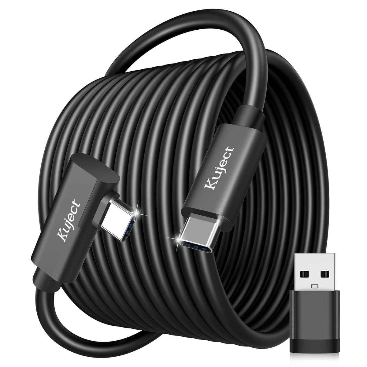 Kuject Compatible for Quest 3/2/Pico 4 Link Cable 6M USB 3.0 Type C to C, Nylon Braided Long PC Connect Power Data Extension Charging Cord, Great Virtual Reality Gaming Accessories for Oculus Quest