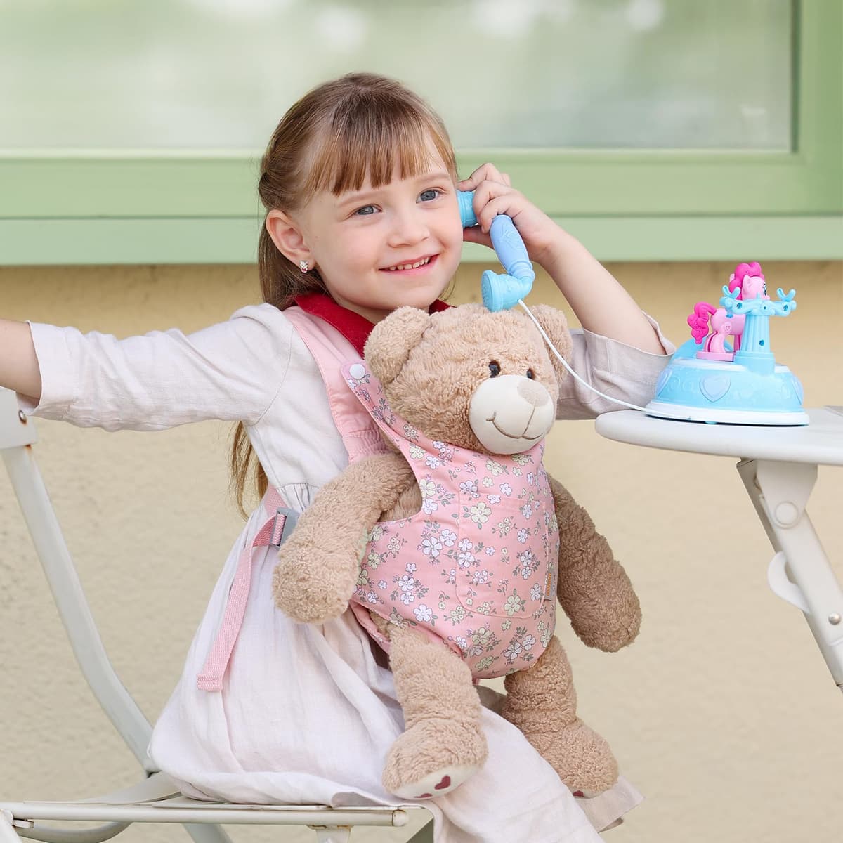GAGAKU Transportador de muñecas para niños pequeños, portabebés para muñecas, Accesorios, portabebés para niñas pequeñas, Color Rosa (Flores de Pera) — view 2