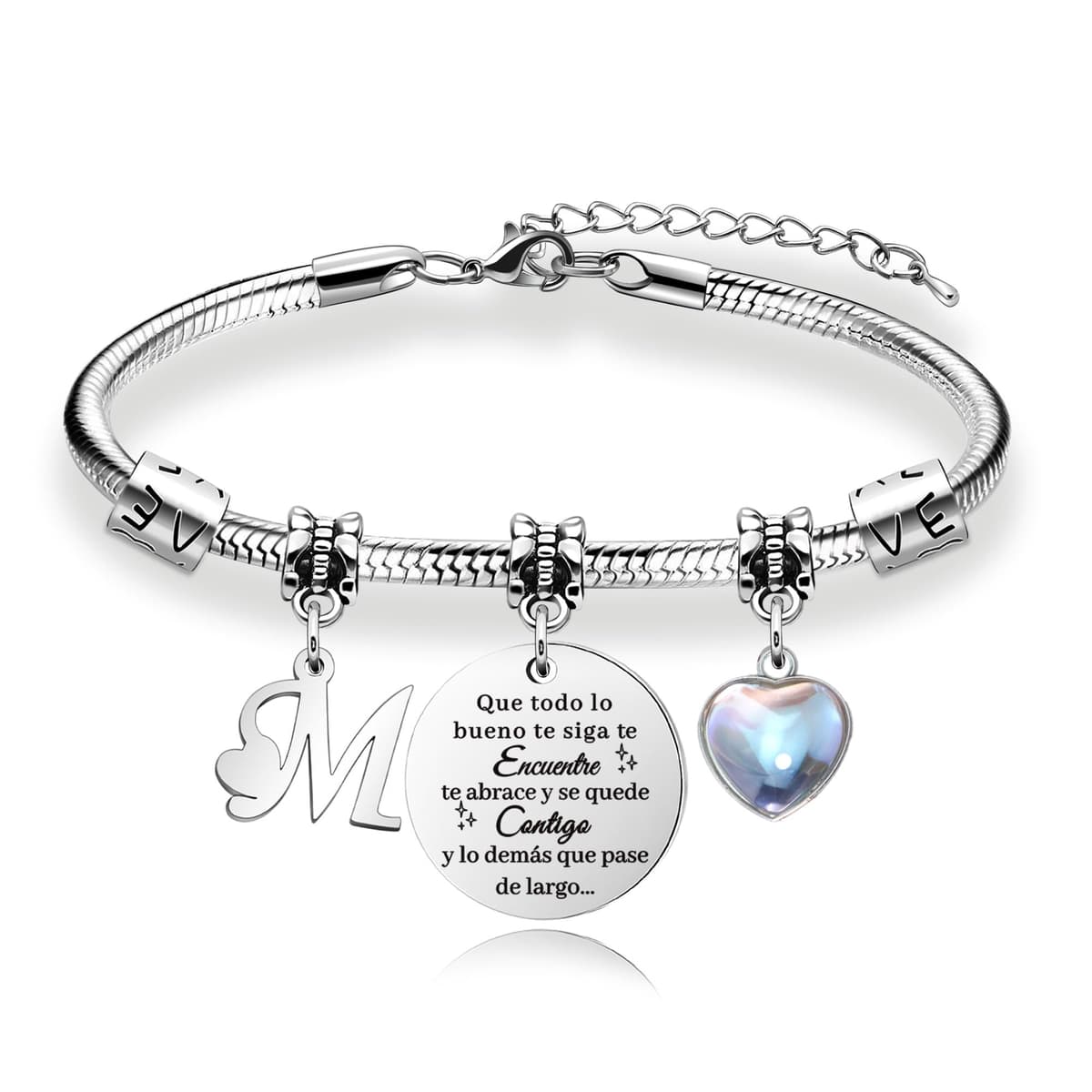 Regalos para Mujeres Pulsera de Plata con Letras Iniciales - Regalo Personalizado para Hija, Sobrina, Hermana, Amiga, Adolescente, Madre y Tía