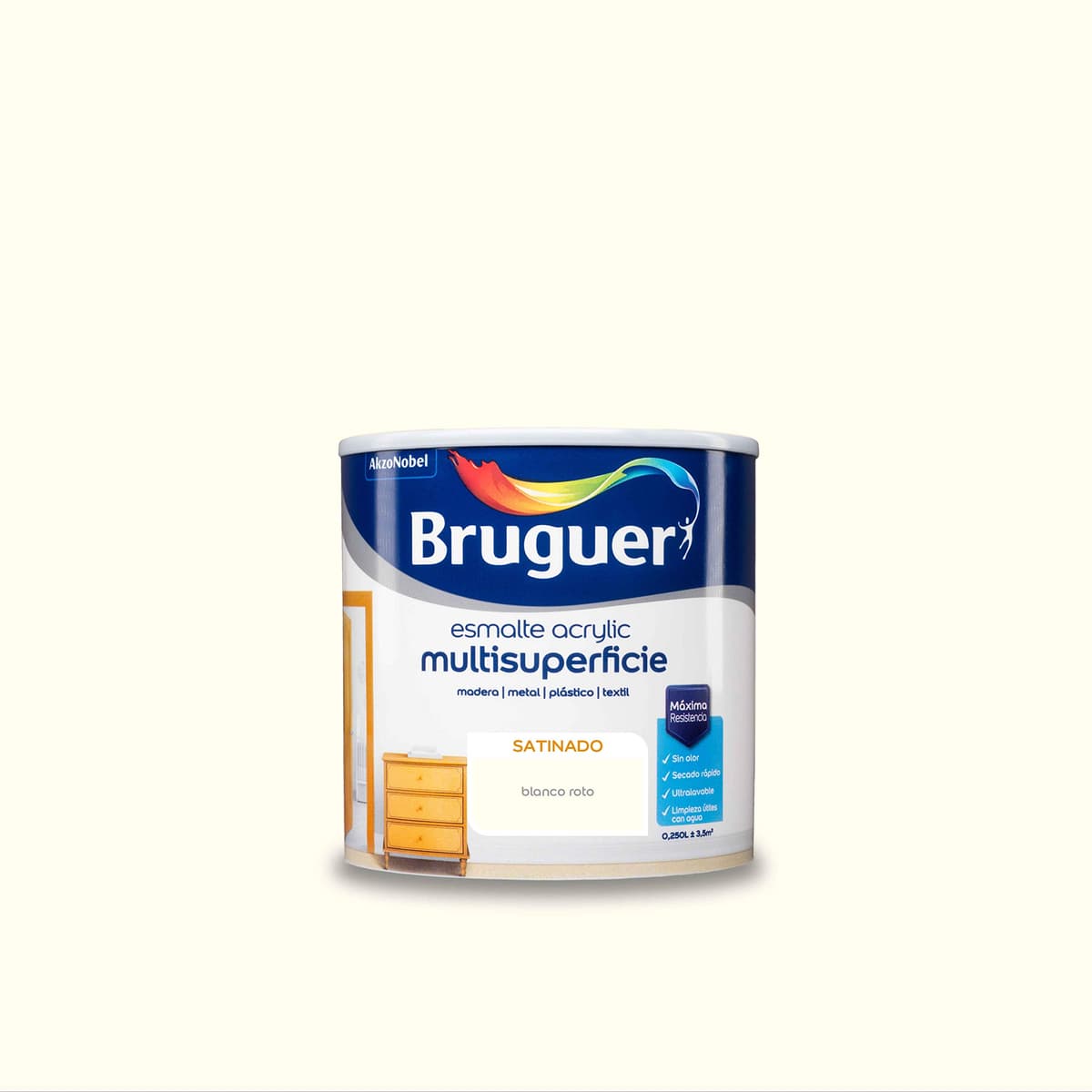Bruguer Acrylic Multisuperficie Esmalte al agua Satinado - Pintura 750 mL, Blanco Permanente — view 13