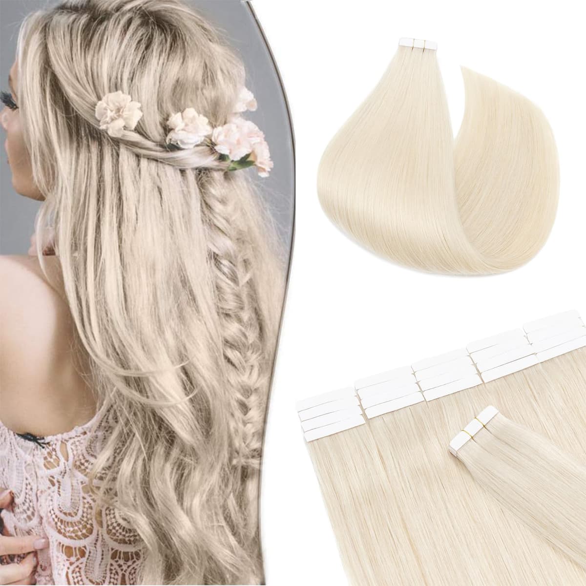 12"(30cm) SEGO 10PCS Extensiones Adhesivas Naturales Pelo Humano sin Clip [#4/27 Castaño Chocolate/Rubio Oscuro] Cabello 100% Remy Liso Balayage Tape in Human Hair (20g) — view 41