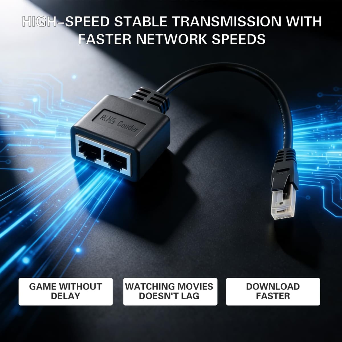 Duplicador Ethernet RJ45, Cable Adaptador RJ45 1 a 2 Divisor Ethernet Splitter Macho a 2 Hembra Compatible Cat5 Cat5e Cat6 Cat7 para Compartir Conexión Internet Alternar Dispositivos Router PC TV Ofic — view 4