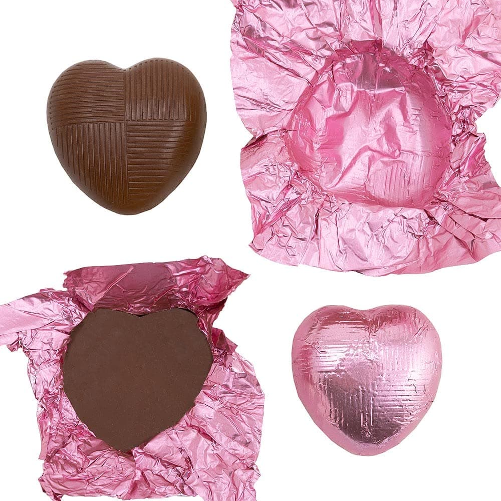 Italian Options Milk Chocolate Foiled Hearts, 100 Chocolates, Pink Foil — view 5