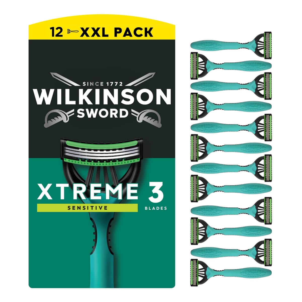Wilkinson Sword Xtreme 3 Sensitive Men's Disposable Razors, Great Addition to Wash Bags for Men's Grooming, Great Shavers for Routine Shaving, 8 Pack — view 11