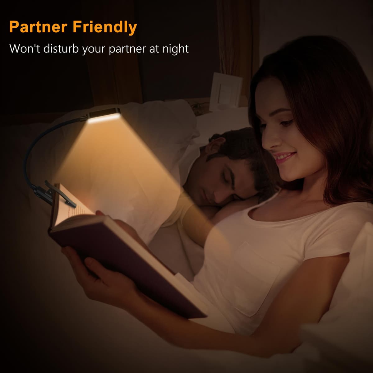 Gritin 16 LED Reading Light, Book Light 3 Eye-Protecting Modes Book Lamp (White/Amber/Mixed) - Stepless Dimming, Rechargeable, Long Battery Life, 4-Level Power Indicator, Flexible Clip on Book Light — view 7