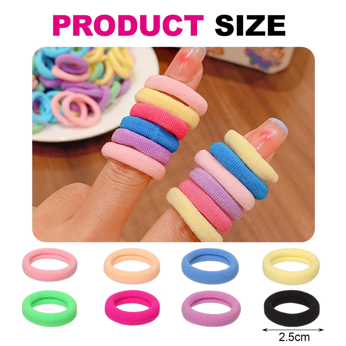 200Pcs Baby and toddler headband set | Multi colored headband suitable for girls and children | Durable anti slip hair accessory | (8 colors). — view 2