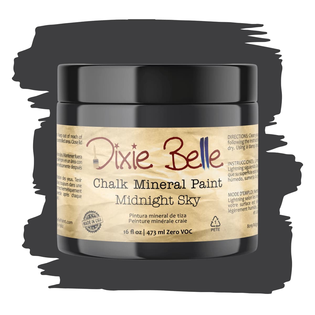 Dixie Belle Paint Company Chalk Finish Furniture Paint - Caviar (32oz) - Matte Black Chic Chalk Mineral DIY Furniture Paint — view 253