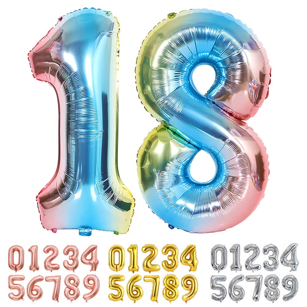 Foil Globo Número 5 Azul 40" (101cm), Inflable Helio o aire, Gigante Numeros 0-9, 10-19, 20-29, 30-100, Grande Globos Decoración para La Boda Aniversario y Cumpleaños Fiestas — view 410