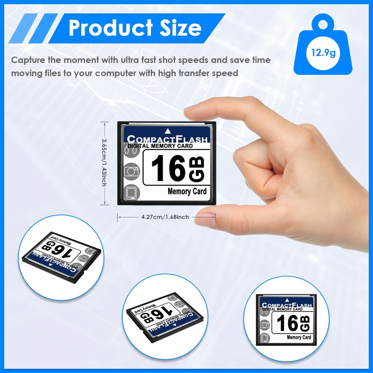 XIAOJUN Professional 16GB Compact Flash Memory Card(White&) — view 2