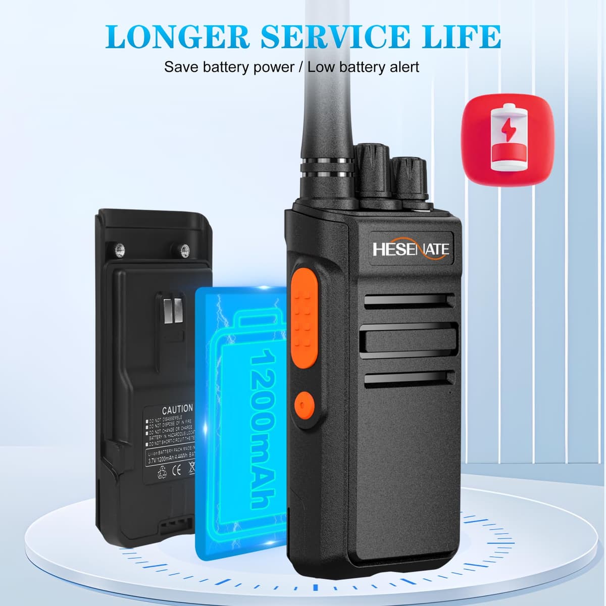 HESENATE Walkie Talkies 4 Pack, HT66 PMR446 Long Range Walkie Talkie, 4 Way Charger, USB-C Rechargeable Battery, 16 Channel, Earpiece, for Business Outdoor Camping Construction Security — view 4