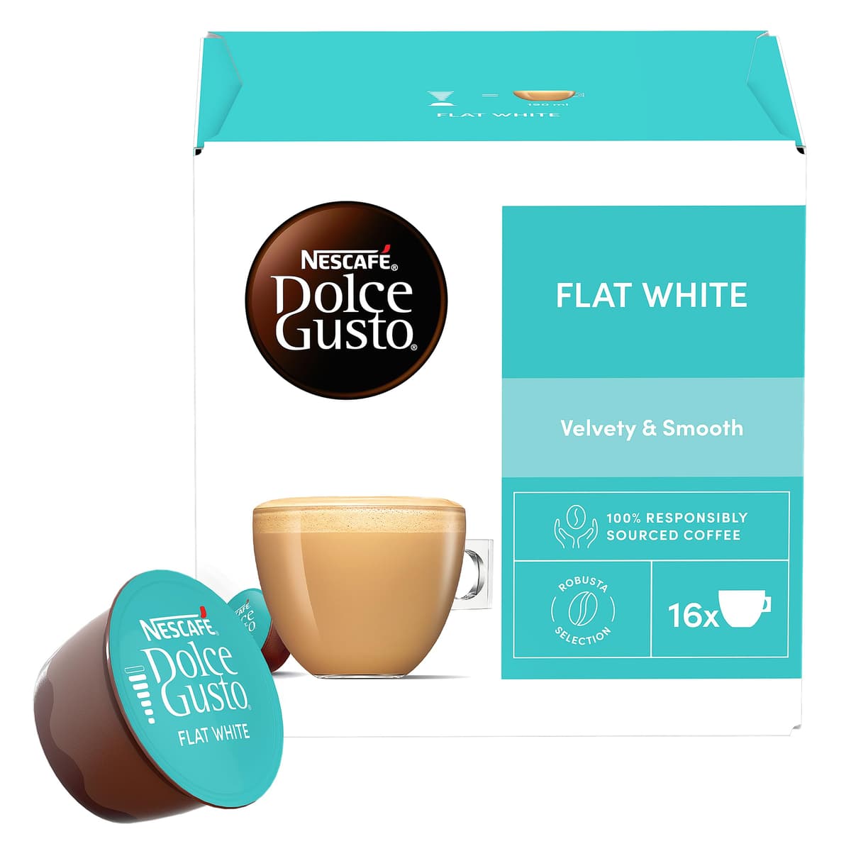 NESCAFÉ DOLCE GUSTO Flat White Coffee Pods - total of 48 Creamy Coffee Flavoured Pods (3 Packs) 16 Pods — view 3