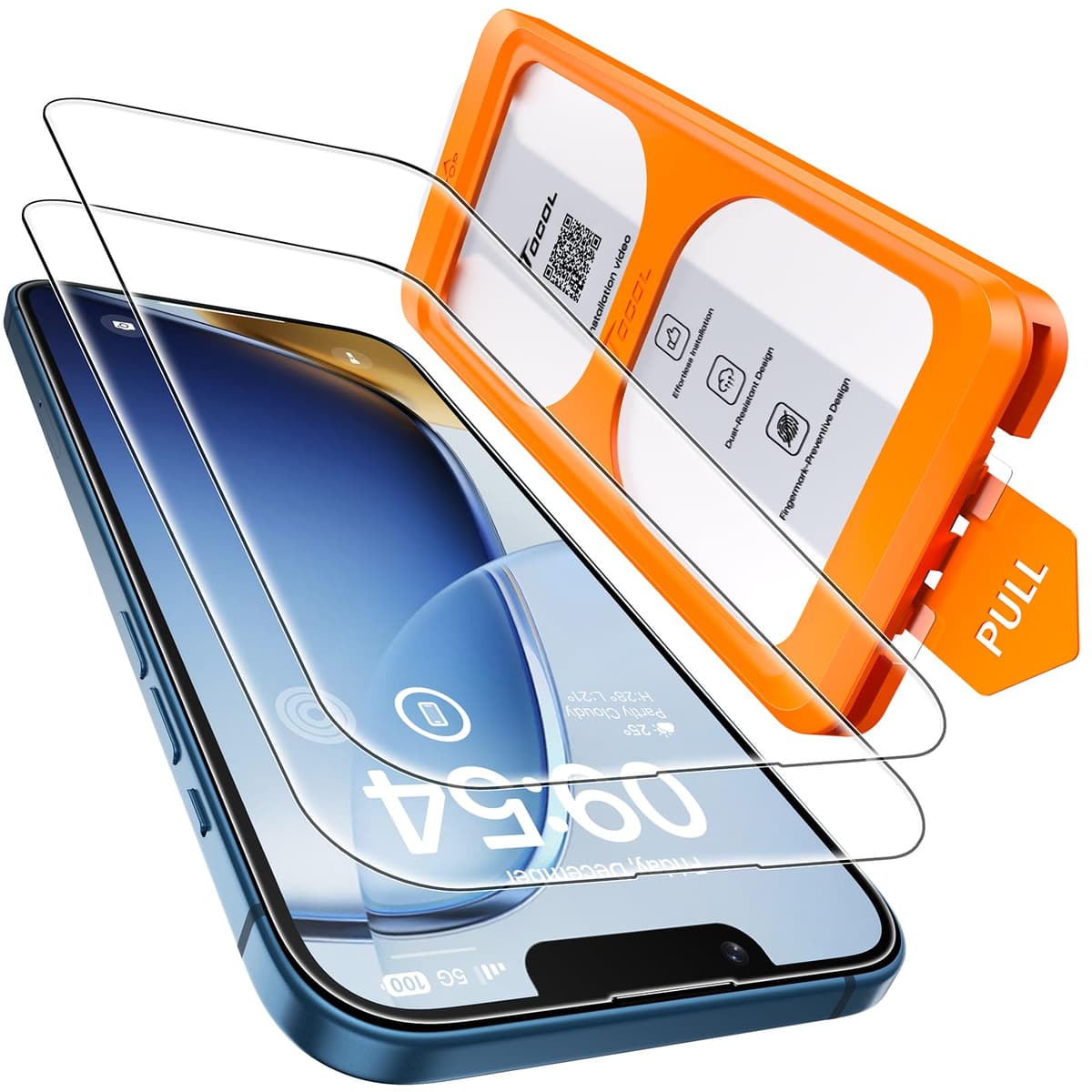 TOCOL Protector Pantalla para iPhone 17 Pro Max, Alineación Automática para Una Instalación Rápida, Cristal Templado de Dureza 9H Inastillable, HD Transparente, 2 Piezas — view 26
