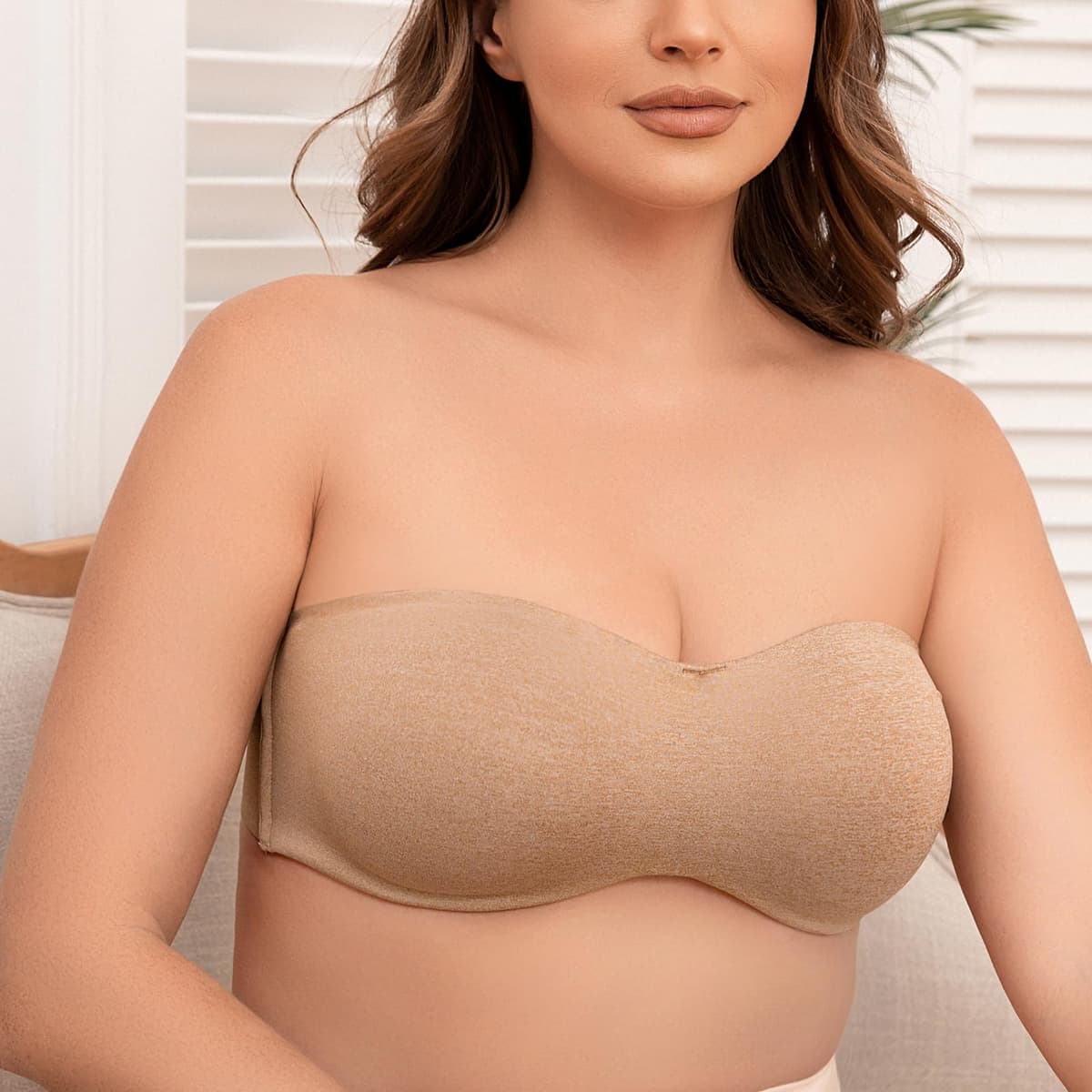 MELENECA Women's Strapless Minimizer Multiway for Large Bust Unlined Seemless Underwire Bandeau Bra — view 8