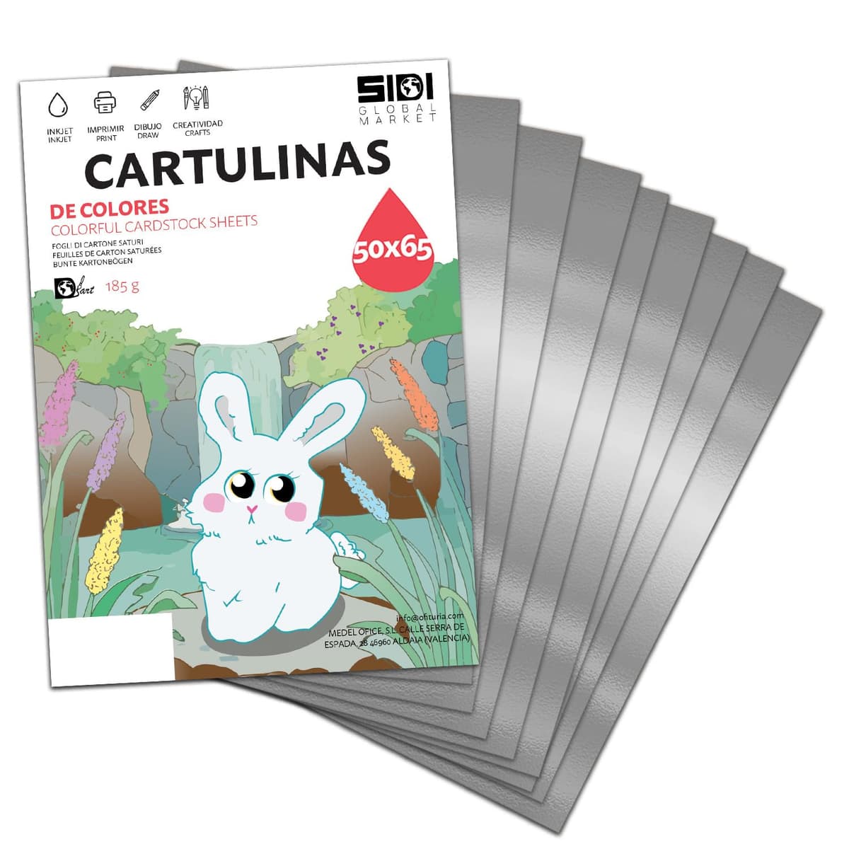 Cartulina A4 Azul Metalizada 230 g Cartulina Brillo Reflectante para Manualidades, Scrapbooking, Impresora Inkjet y Láser, Papel Cartulina Premium Metalizado – SIDI (azul metalizado, 25h) — view 41