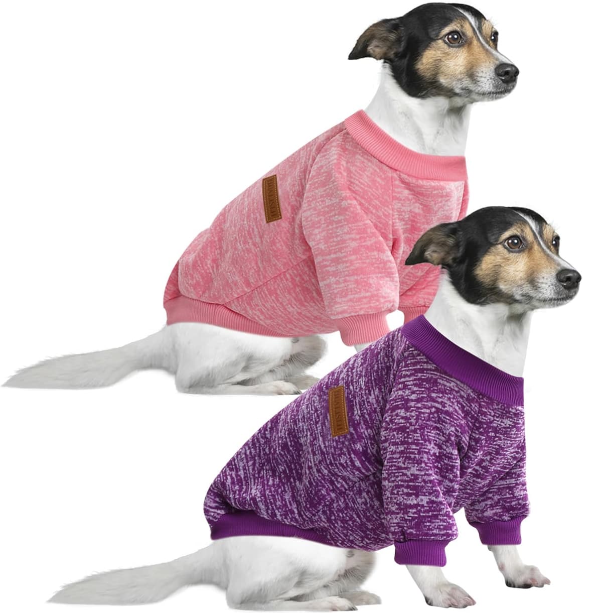 Dog Jumper Medium Chihuahua Jumper Christmas Sweater Fleece Inside Soft Cozy, Colour Vibrant Easy to Take On and Off (Pink+Grey, M) — view 11
