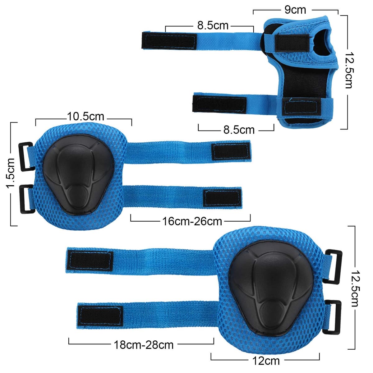 JIM'S STORE Protecciones Patinaje Infantil Consta de Rodilleras Coderas Muñequeras,es Adecuado para Bicicleta Patinaje Ciclismo Monopatín y Deportes Extremos — view 5