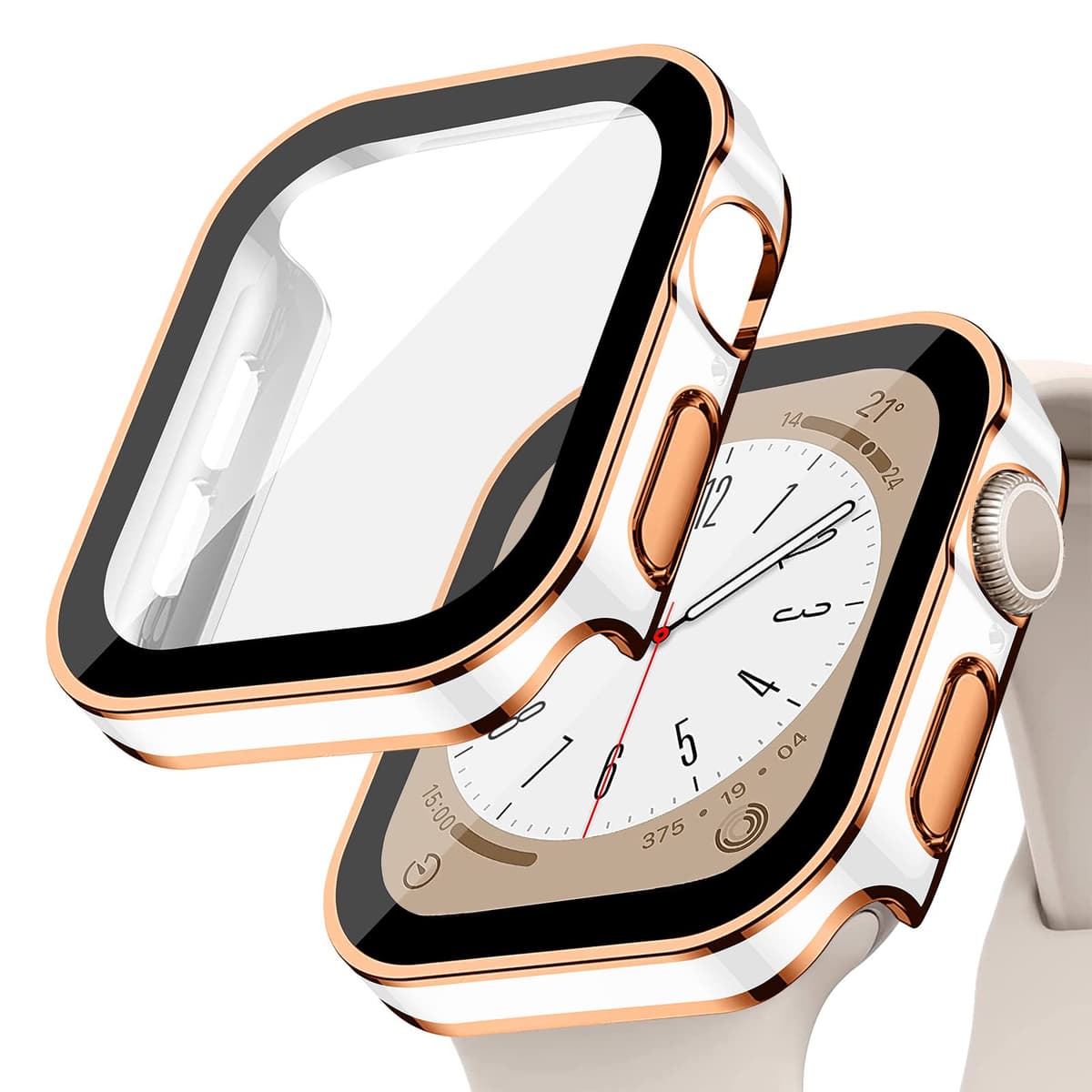 Hard PC Waterproof Case for Apple Watch Case 42mm 46mm 40mm 44mm 41mm 45mm, Built-in Tempered Glass Screen Protector, Ultra-Thin HD Full Protective Cover for iWatch Series 11 10 9 8 7 6 5 4 SE 3/2/1 — view 11