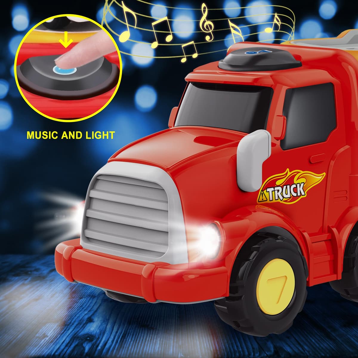 Camión de Juguetes - 7 en 1 Transportador Coches con Luces y Sonidos - Regalo para Niños 1-4 Años — view 2