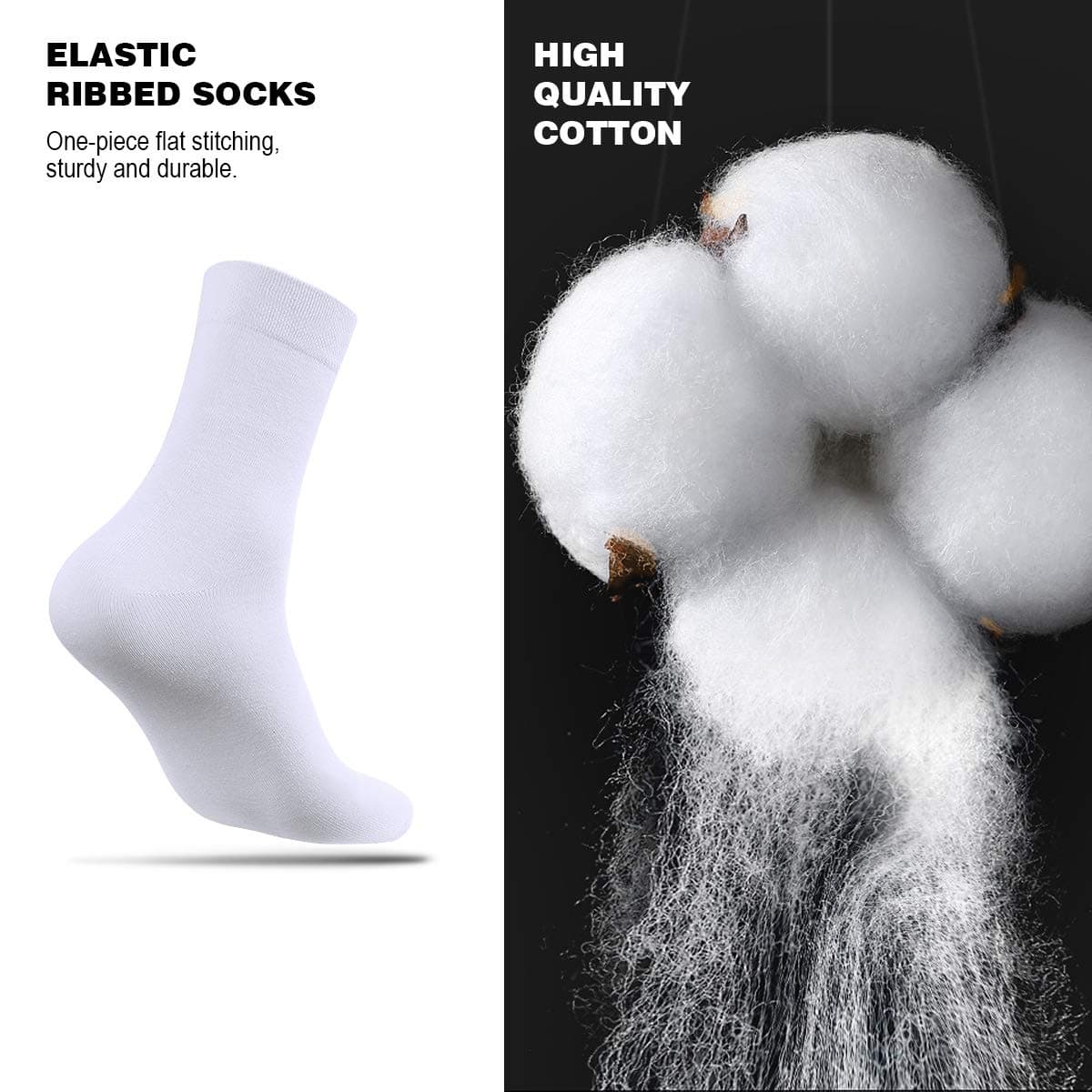 Calcetines de Deporte Running para Hombre y Mujer - 6 Pares Termicos en Negro y Blanco - Algodón Transpirable Suave y Cómodo para Trabajo 35-38 — view 5