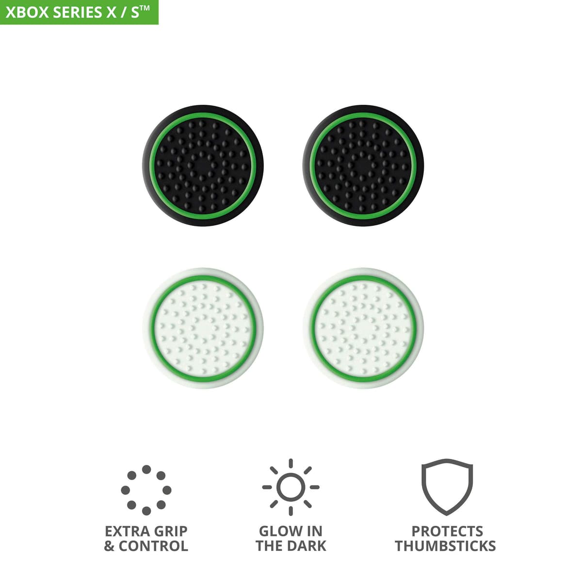GXTrust 267 4 Paquete / 2 Par Analog Controller Silicona Palo Grips Cap Joystick Thumb Grips Funda para Mando Xbox Series X/S, Negro — view 4