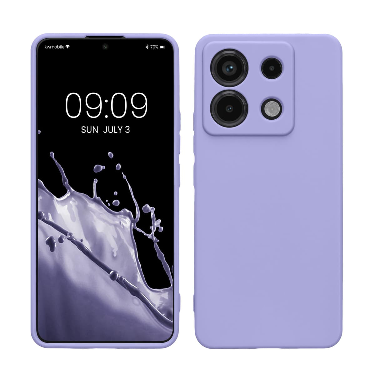 kwmobile Carcasa Compatible con Xiaomi Redmi Note 14 Pro 5G / Poco X7 Funda - Funda Ultrafina de TPU con Bordes elevados - Lavanda Metalizado — view 118